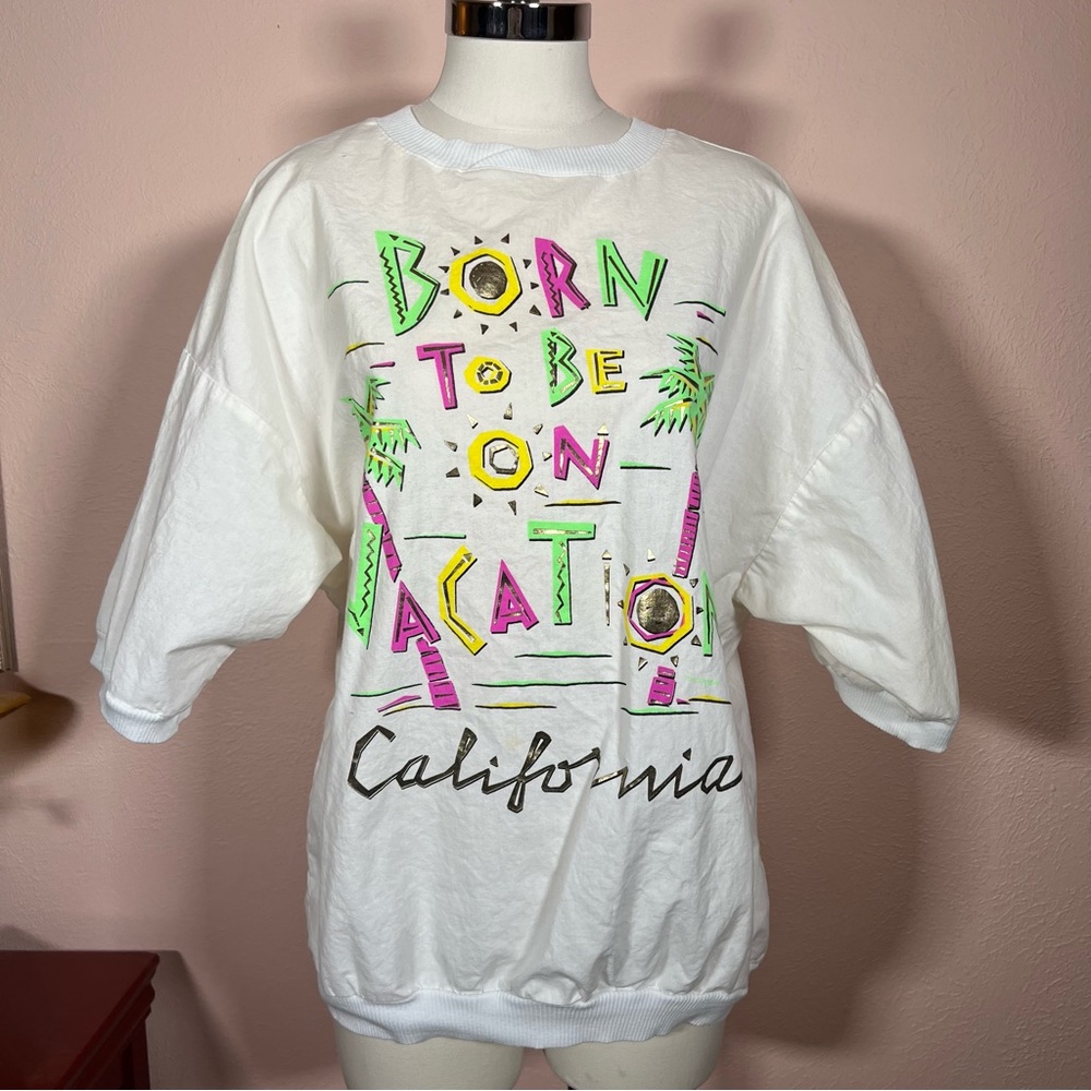 Vintage 80 90 Oversized California Palm tree Vacation Tee shirt - Picture 7 of 16